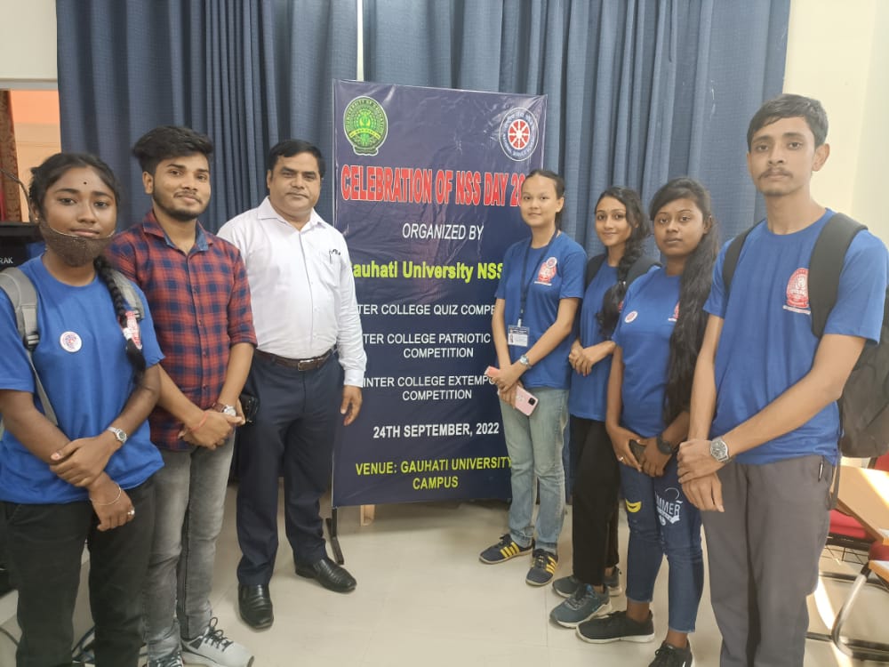 Participation of NSS students in various Inter-College events held at Gauhati University on 24th September, 2022