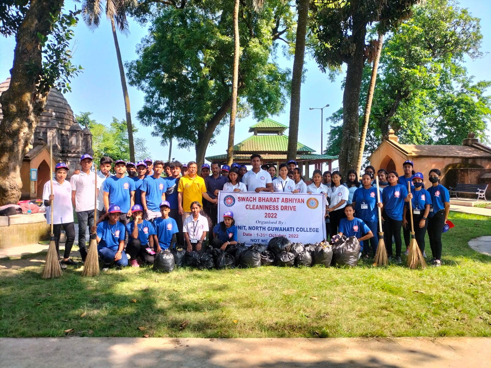 Mega Cleanliness Drive Programme organized by NSS unit of North Gauhati College at Aswa Klata MAndir on 19th October, 2022