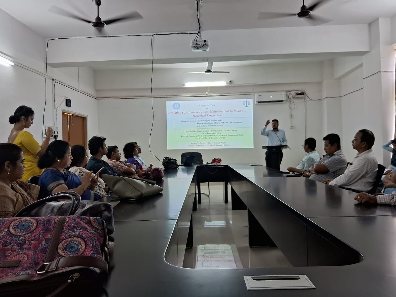 Popular talk on "Evolution of Criminal Justice Administration in India" by Dr. Himangshu Ranjan Nath organized by Dpt. of History and Internal Complaint Committee, NGC on 04.10.2023