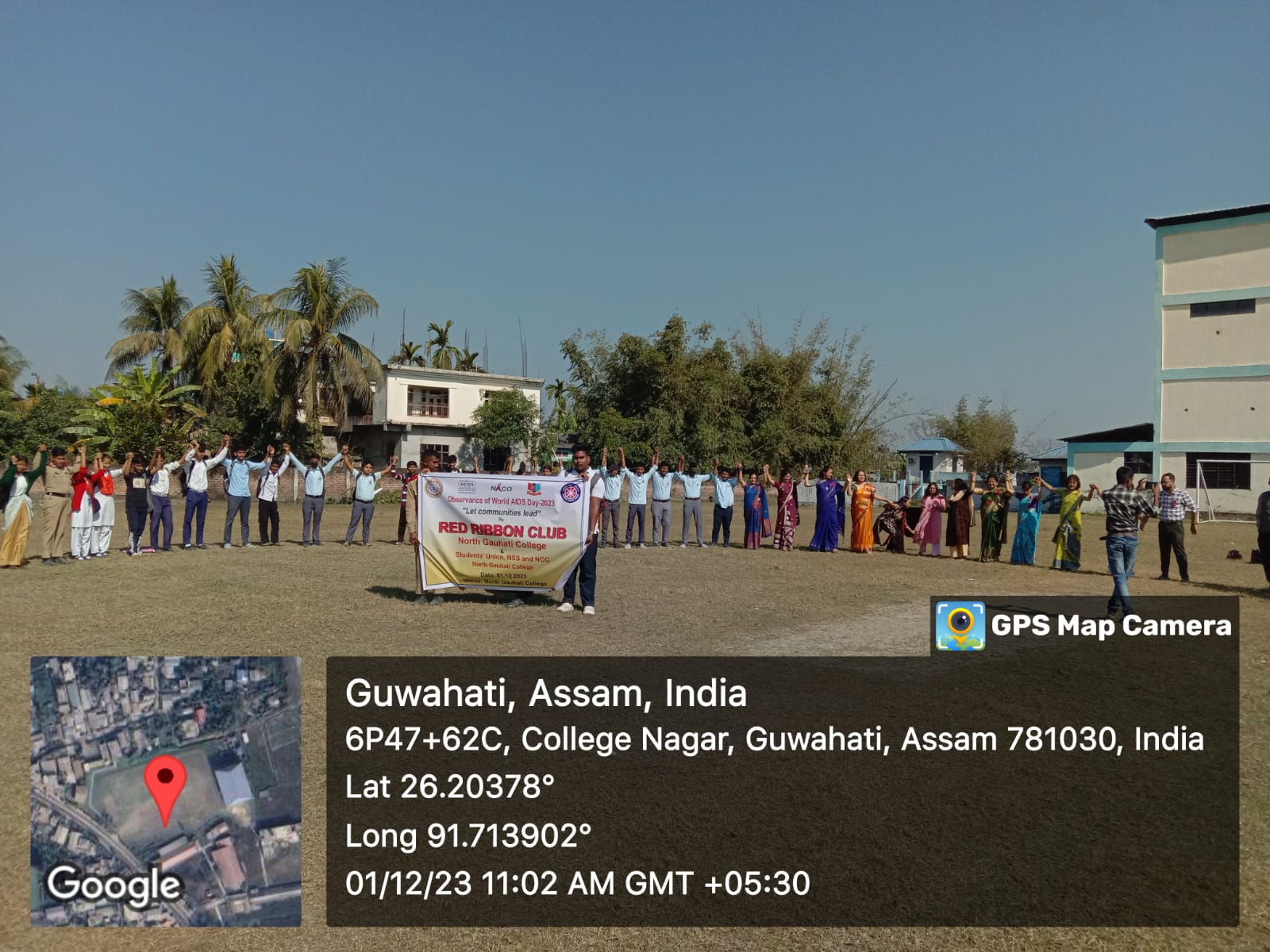 Observance of "World Aids Day" by Red Ribbon Club, Students Union, NSS and NCC, North Gauhati College on 01.12.2023