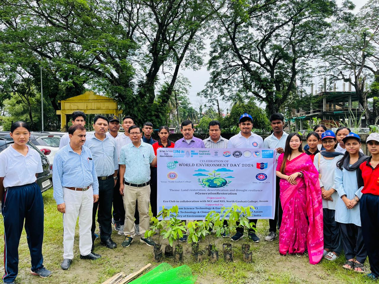 Celebration of "World Environment Day 2024" by Eco Club in collaboration with NCC and NSS, North Gauhati College on 05.06.2024