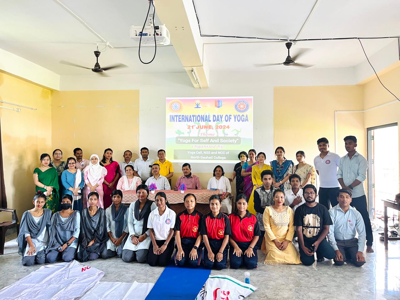 International Day of Yoga 2024 organised by Yoga Cell, NSS and NCC, North Gauhati College on 21.06.2024