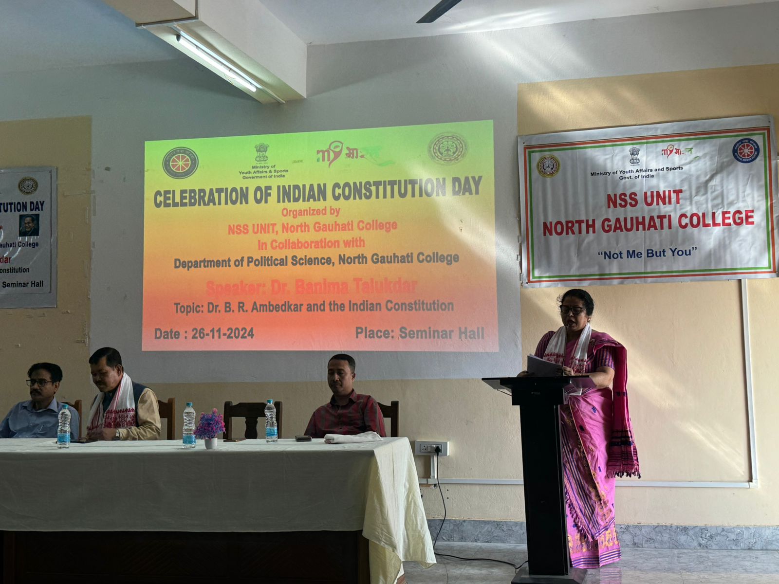 Celebration of Indian Constitution Day by NSS Unit and Dept. of Political Science, North Gauhati College on 26.11.2024