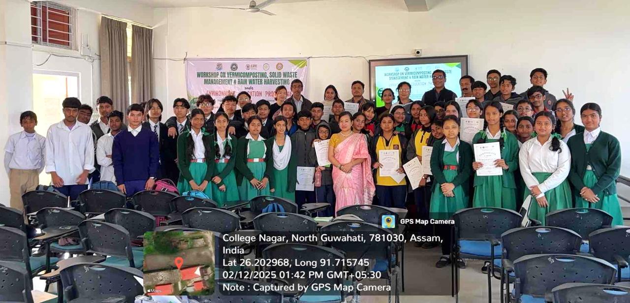 Workshop on Vermicomposting, Solid waste management & Rain water harvesting under Environment Education Programme organised by Eco Club, North Gauhati College on 12.02.2025