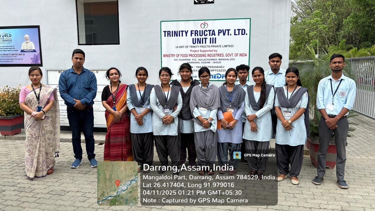 Industrial visit of B.Sc. 6th semeter Botany Honours students to Trinity Fructa Private Limited, SRD, Food manufacturer, Mangaldai on 11.04.2025